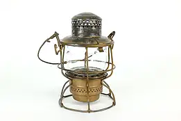 Farmhouse Industrial Salvage Antique New York Subway Lantern, Adams #40661