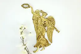 Renaissance Antique Architectural Salvage Gilt Bronze Angel & Trumpet #40372