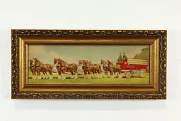 Budweiser Clydesdale Antique Advertisement Print, Modern Frame 29.5" #40430