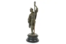 Victorian Antique Renaissance Sculpture with Staff Statue #40689