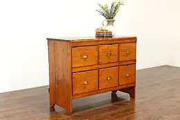 Farmhouse Antique Primitive Country Pine Chest, Dresser or TV Console #40889