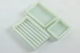 Set of Three Antique Milk Glass Dental Trays, Two Rivers WI #40202