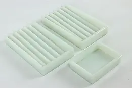Set of Three Antique Milk Glass Dental Trays, Two Rivers WI #40272