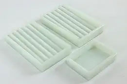 Set of Three Antique Milk Glass Dental Trays, Two Rivers WI #40272