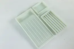 Set of Three Antique Milk Glass Dental Trays, Two Rivers WI #41015