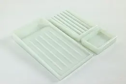 Set of Three Antique Milk Glass Dental Trays, Two Rivers WI #41016