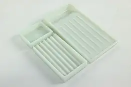 Set of Three Antique Milk Glass Dental Trays, Two Rivers WI #41017