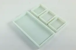 Set of Four Antique Milk Glass Dental Trays, Two Rivers WI #39066