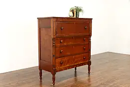 Empire Antique Cherry Chest of Drawers or Dresser, Mahogany Banding #41041