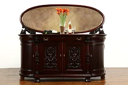 Victorian Antique Carved Mahogany Sideboard Server or Back Bar, Mirror #40502