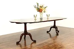 Traditional Vintage Mahogany Dining Table 4 Leaves, 9.5' Henkel Harris #39166