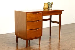 Midcentury Modern Vintage 60s Walnut Small Desk or Vanity, Martinsville #39376