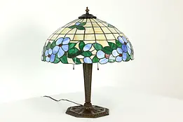 Stained Glass Antique Office or Library Desk Lamp, Bradley & Hubbard #40643