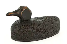 Farmhouse Hand Carved Pine & Cork Vintage Duck Decoy Sculpture 40329