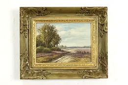A Forest & Winding Path Vintage Original Oil Painting, Rupprecht 17" #40626