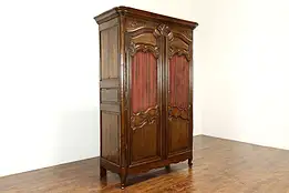 Country French Antique Farmhouse 1770 Oak Armoire, Wardrobe or Closet #40703