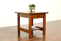 Arts & Crafts Mission Oak Vintage Craftsman Side, Lamp or End Table #41070