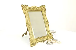 Victorian Antique Brass Gilt Frame Beveled Mirror, Bradley & Hubbard #40836
