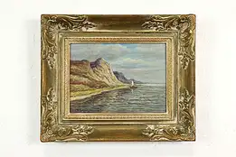 Sailing on a Coast Vintage Original Oil Painting, Rupprecht 17" #41125