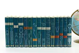 Set of 15 Swedish Leatherbound World of Animals 1960s Books  #41216