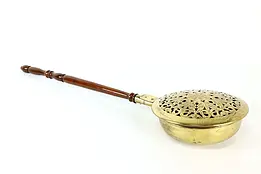 Victorian Farmhouse Antique English Brass Bed Warmer Pan, Peerage #41173