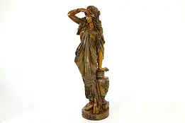 Sappho or Sapho Composition Sculpture Antique Hand Painted 33" Statue #41182