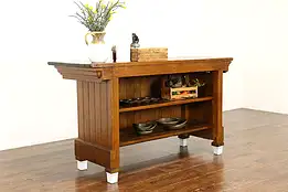 Farmhouse Antique Primitive Pine Country Store Counter Kitchen Island Bar #41178