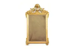 Italian Vintage Gilt Framed Beveled Wall Hanging Mirror, Hot Air Balloon #41084