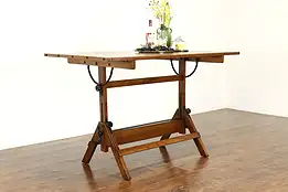 Farmhouse Industrial Drafting Wine, Cheese Table, Kitchen Island Hamilton #41214