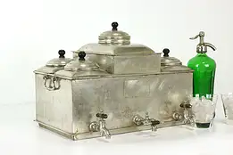 Victorian Antique Nickel over Copper Coffee Tea Buffet Urn Server, Adlake #40781