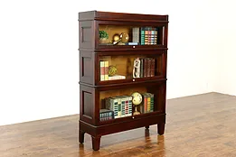 Mahogany Antique 3 Stack Lawyer, Office or Library Bookcase, Macey #41187