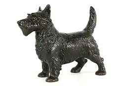 Farmhouse Antique Cast Iron Painted Scottish Terrier Dog Door Stop #41233