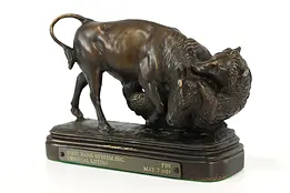 Wall Street Vintage Bull & Bear Stock Market Sculpture, Bronze Finish  #41006