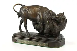 Wall Street Vintage Bull & Bear Stock Market Sculpture, Bronze Finish  #41006