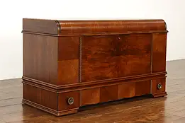 Art Deco Waterfall Design Vintage Cedar Trunk, Blanket Chest, Dillingham #40794