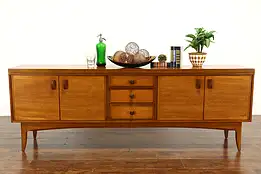 Midcentury Modern Vintage 1960 Teak Credenza Sideboard, Server TV Console #39004