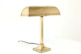 Traditional Antique Banker Bronze Office Lamp for Partner Desk, Frink #41390