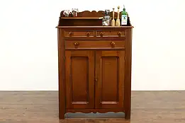 Victorian Farmhouse Antique Walnut Jelly Cupboard, Bath or Linen Cabinet #41051