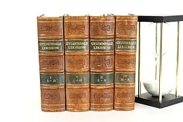 Set of Four Leatherbound Vintage Danish Encyclopedias, Gyldendals #40435