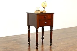 Farmhouse Antique Country Sheraton Cherry Nightstand, End or Lamp Table #40571