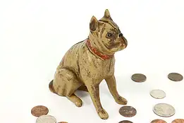 Farmhouse Antique Cast Iron Terrier Dog Sculpture Coin Bank #41167