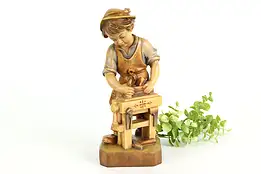 Swiss Hand Carved Vintage Folk Art Statue, Carpenter Sculpture, Stahli #40964