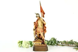 Mars Roman God of War Vintage Hand Carved Painted Alpine Sculpture #40970