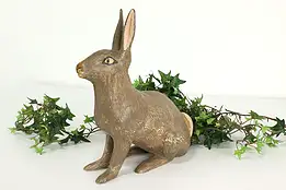 Farmhouse Antique Cast Iron Painted Rabbit Sculpture Door Stop #41263