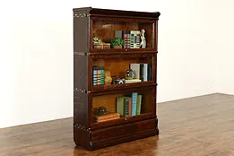 Lawyer Antique 3 Stack Quarter Sawn Oak Office Bookcase, Globe #39525