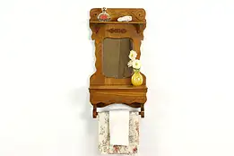 Victorian Farmhouse Antique Wall Shelf, Towel Bar, Jewelry Chest, Mirror #41305