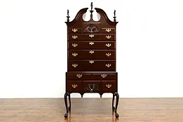 Georgian Design Antique Mahogany Highboy Dresser or Tall Chest on Chest #41381