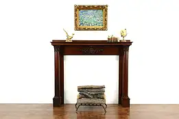 Quarter Sawn Oak Antique Architectural Salvage Fireplace Mantel, Columns #41710