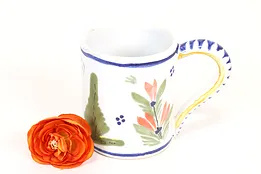 French Vintage Quimper Hand Painted Large Cup or Mug, Brittany France #37301