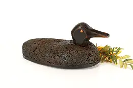 Farmhouse Carved Folk Art Antique Duck Decoy Cork & Wood Sculpture #40332